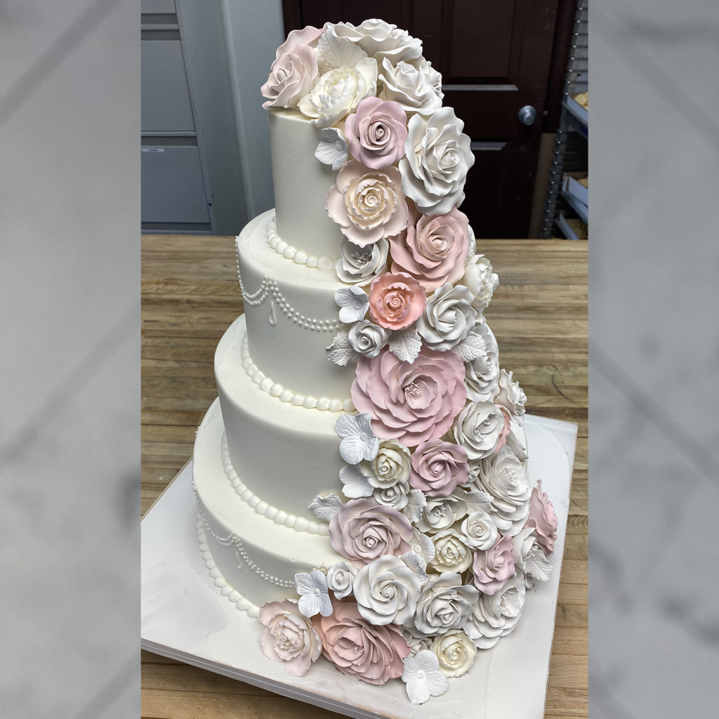 Flow Of Roses Wedding Cake Palermo Custom Cakes