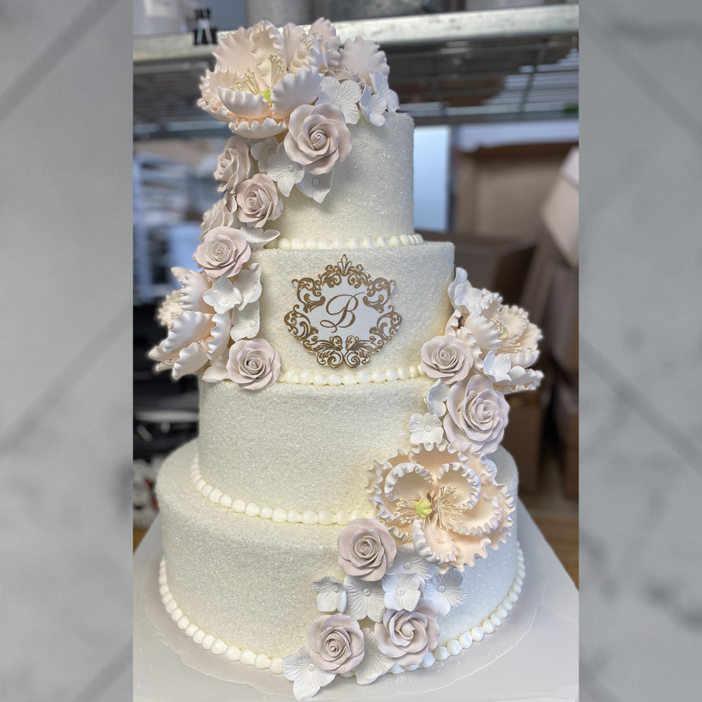 Pastel Roses Wedding Cake Palermo Custom Cakes