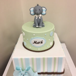elephant baby shower cake