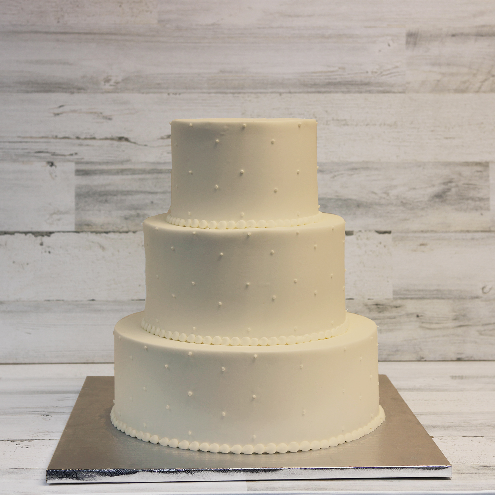 Pindot Ivory Wedding Cake