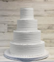 Rustic Lines White Wedding Cake