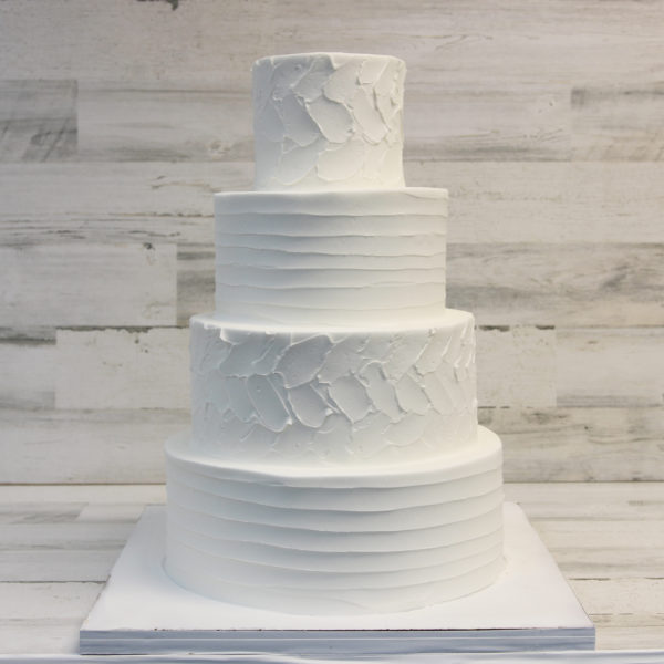 Spring Rustic White Wedding Cake