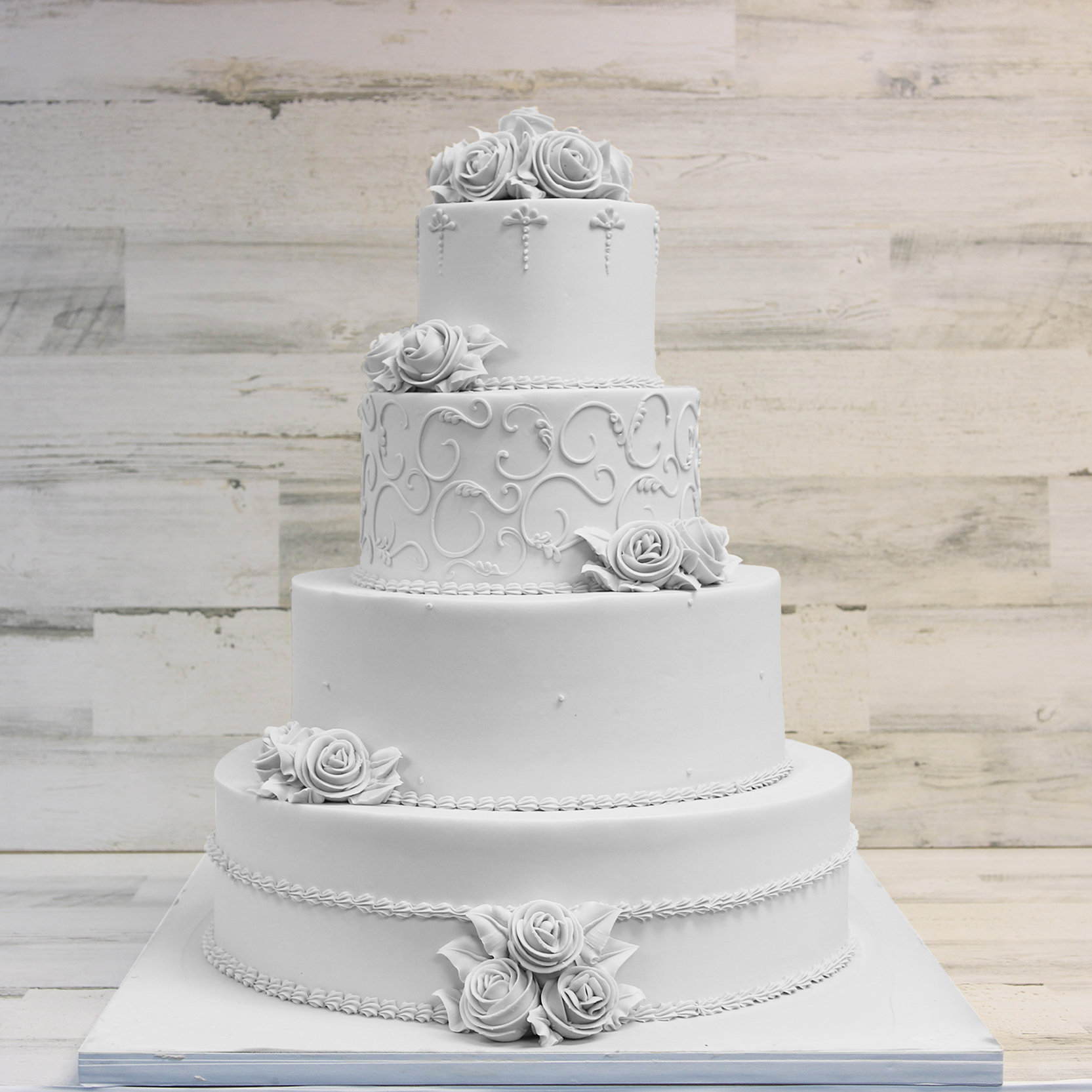 Wedding Cake 3 Tier Square with Bow Fondant - W070 – Circo's Pastry Shop