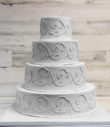 Swirls White/Ivory Wedding Cake