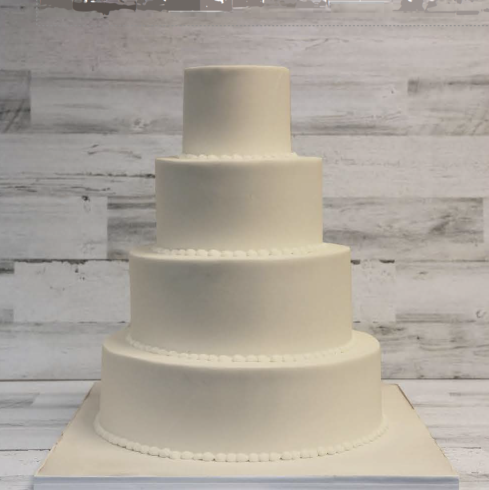 Simple Ivory Wedding Cake