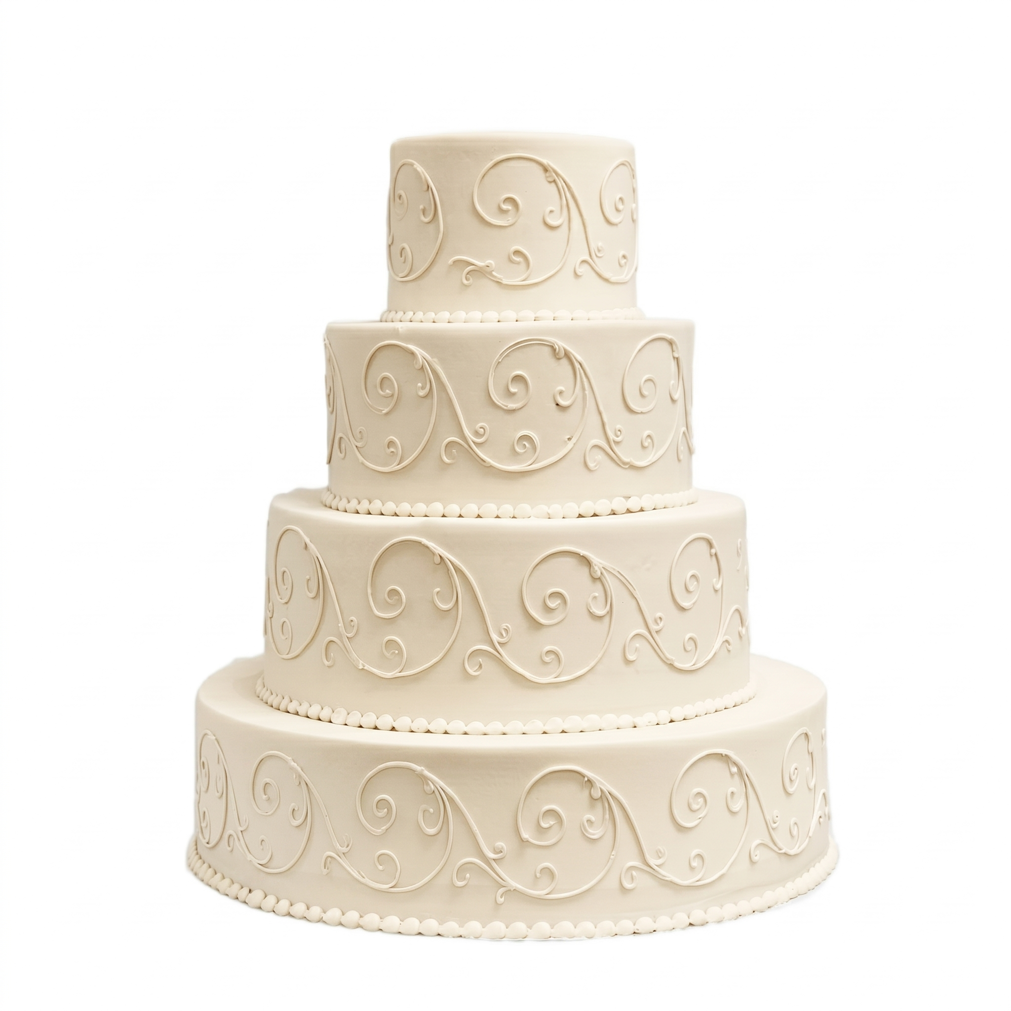 Swirls Ivory Wedding Cake
