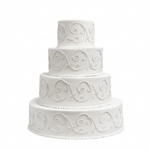 Swirls White Wedding Cake