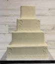 Modern Swirls White/Ivory Wedding Cake