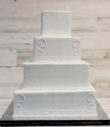 Modern Swirls White/Ivory Wedding Cake