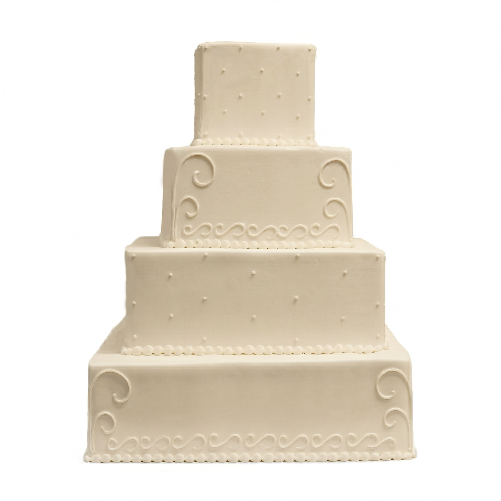 Modern Swirls Ivory Wedding Cake