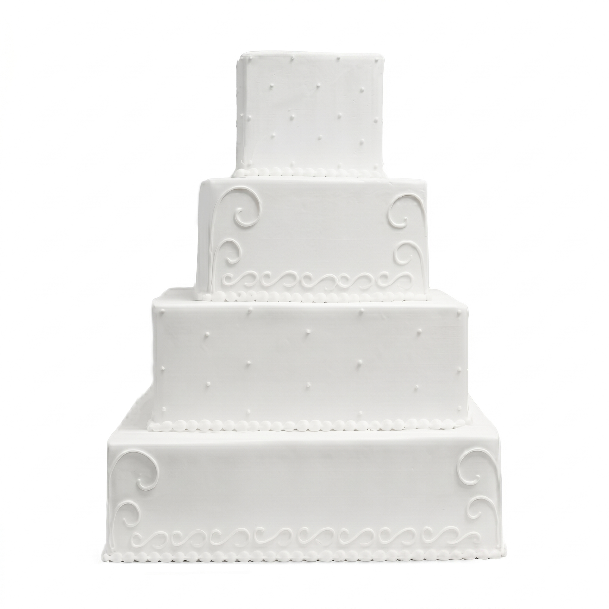 Modern Swirls White Wedding Cake
