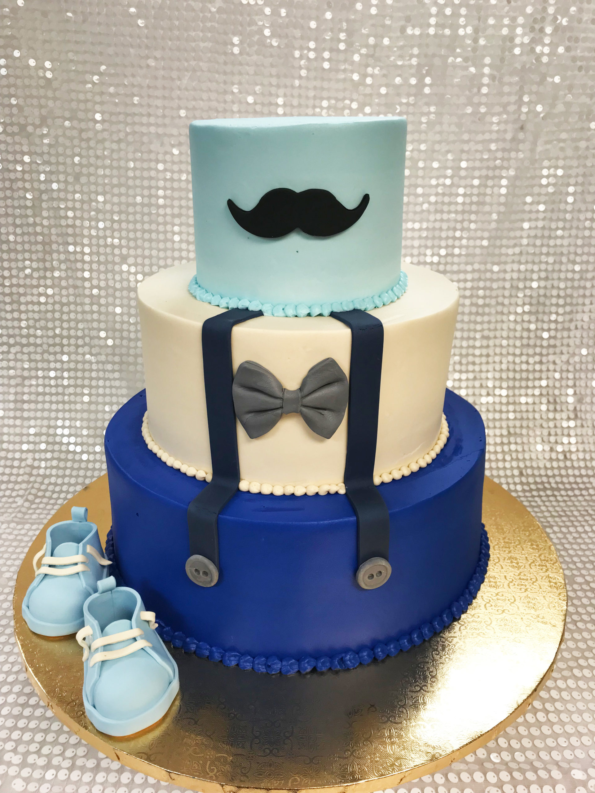 Overalls Baby Shower Cake - Palermo Custom Cakes