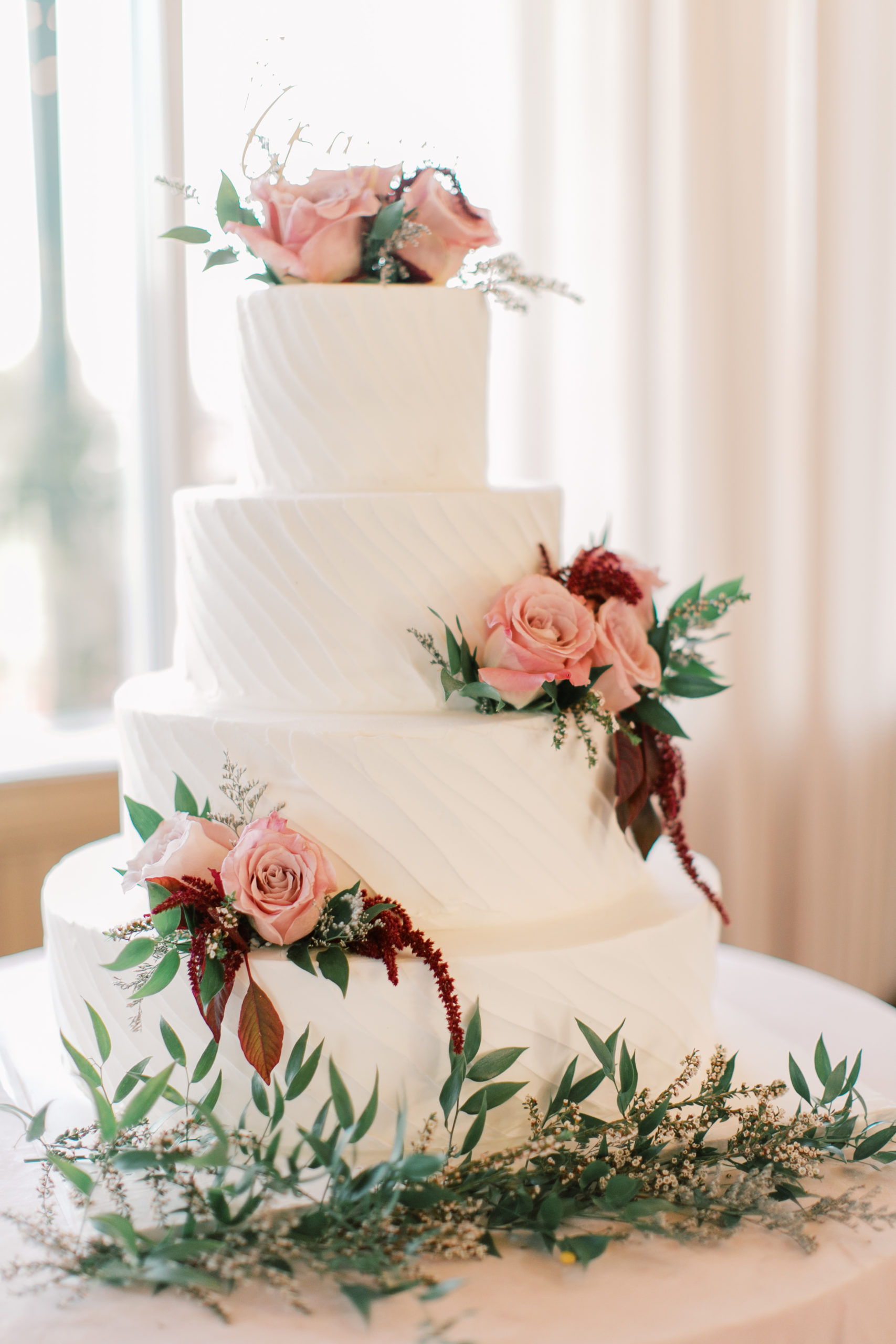 floral wedding cake