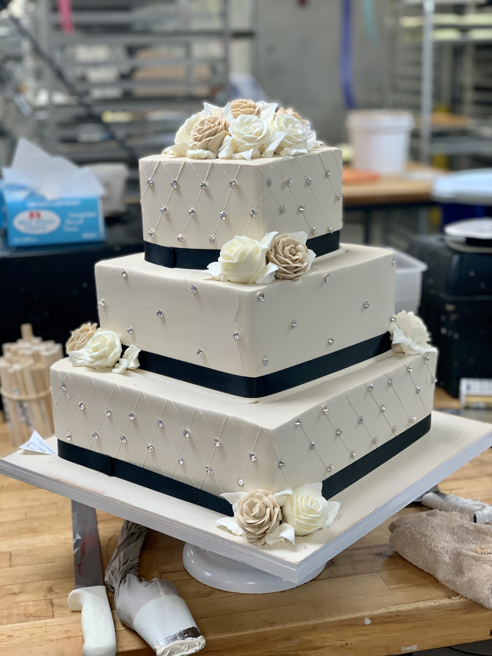 square wedding cake