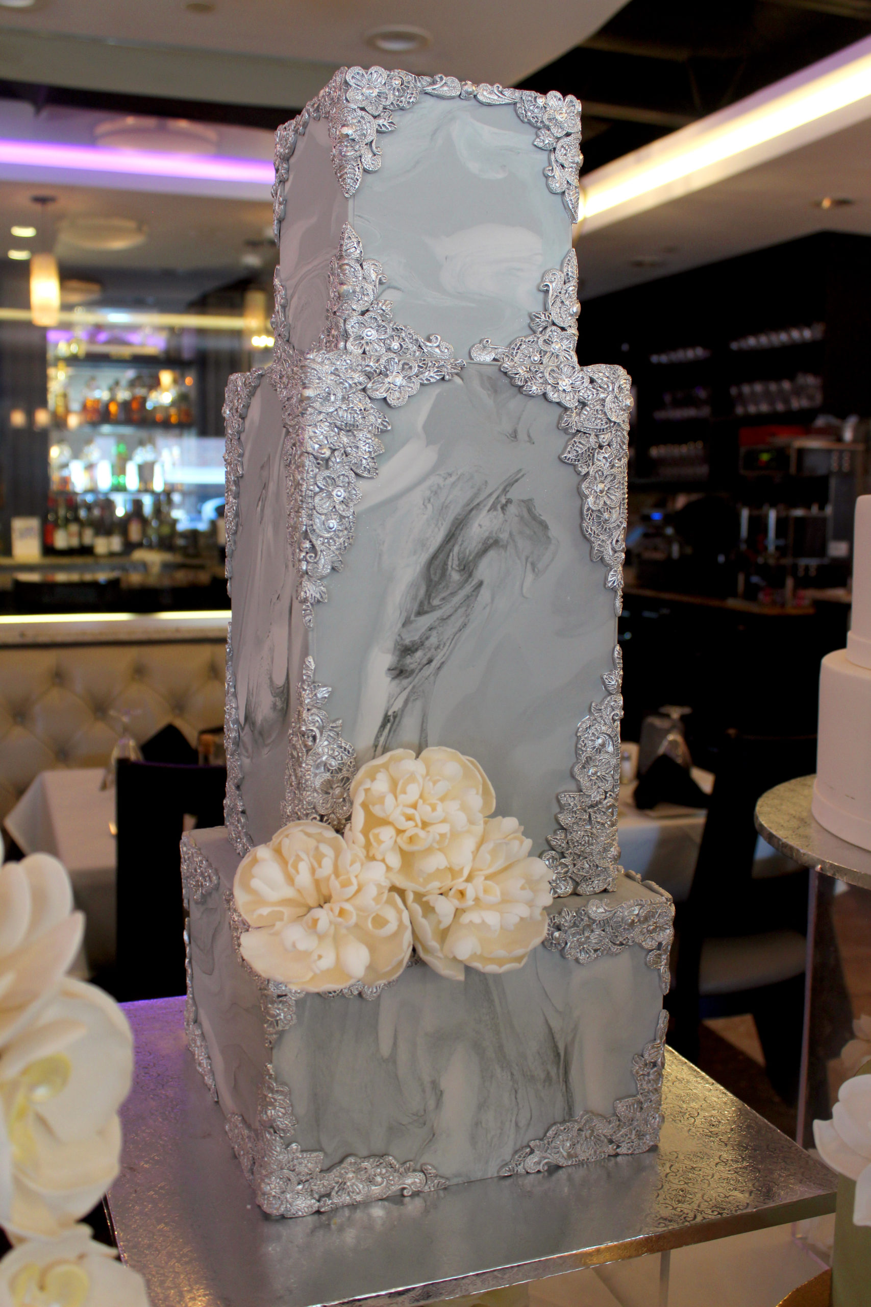 marble wedding cake
