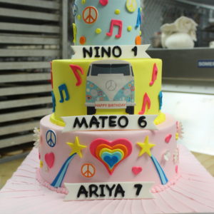 peace love birthday cake