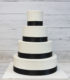 Simple Ribbons White Wedding Cake