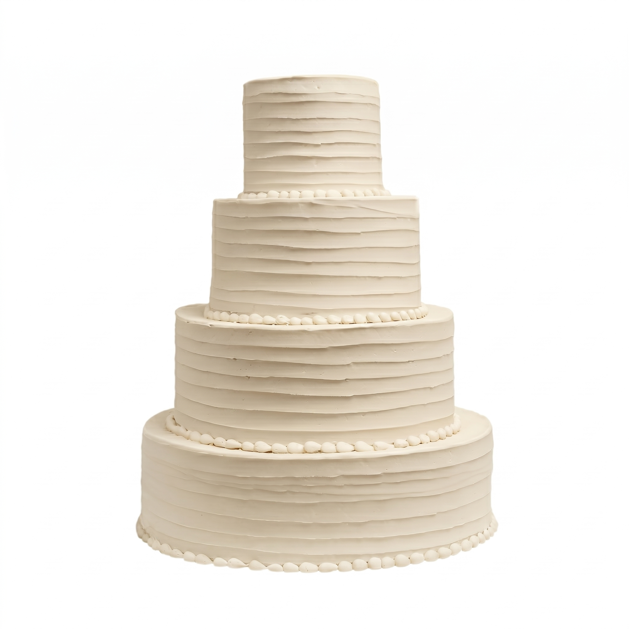 Rustic Lines Ivory Wedding Cake