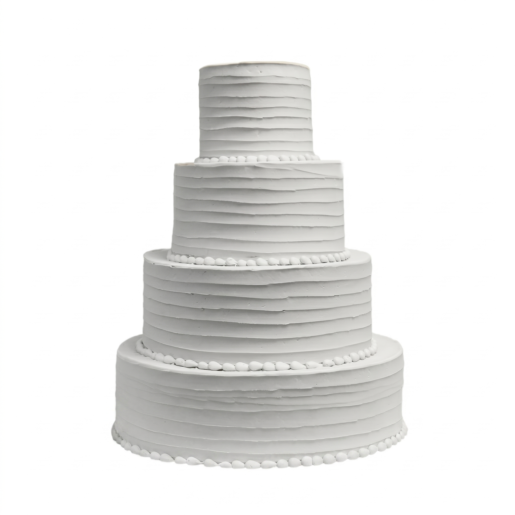 Rustic Lines White Wedding Cake