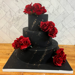 black wedding cake