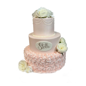 pink ruffles cake