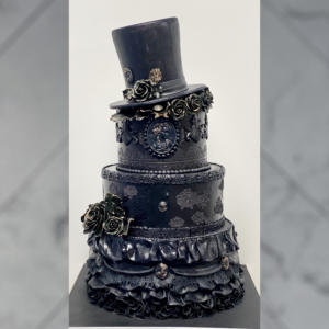 black wedding cake