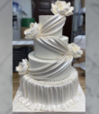 Exquisite Draping Wedding Cake