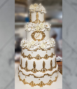 Gold Accents Wedding Cake