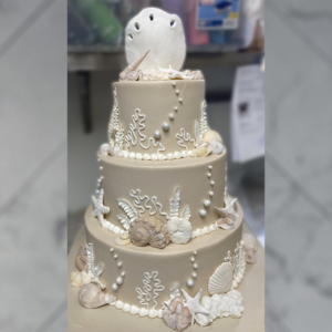 beach wedding cake