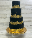 Midnight Gold Wedding Cake