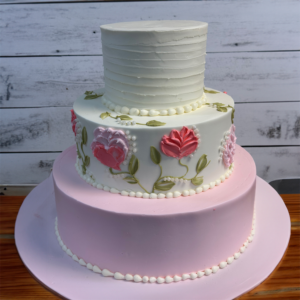 Pink Beginnings Wedding Cake