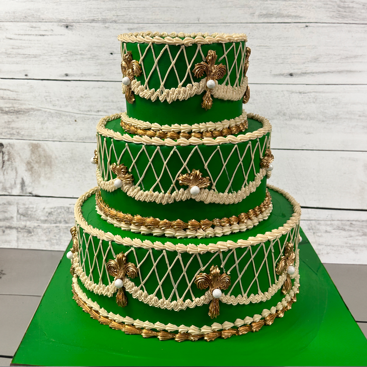 Green Bourbon Wedding Cake