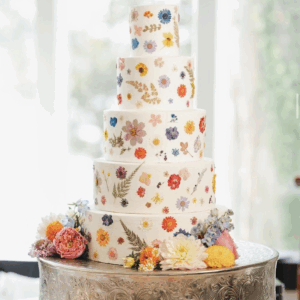 Artistic Florals Wedding Cake