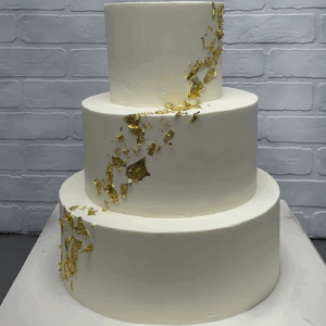 Flakes of Gold Wedding Cake