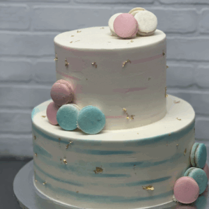 Naked Macaroons Gender Reveal Cake