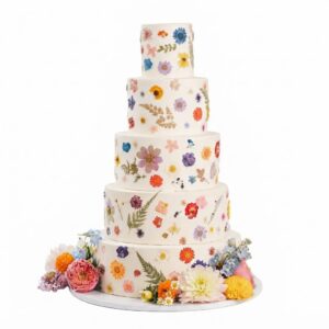 pressed flowers cake