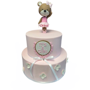 Ballerina Bear Baby Shower Cake