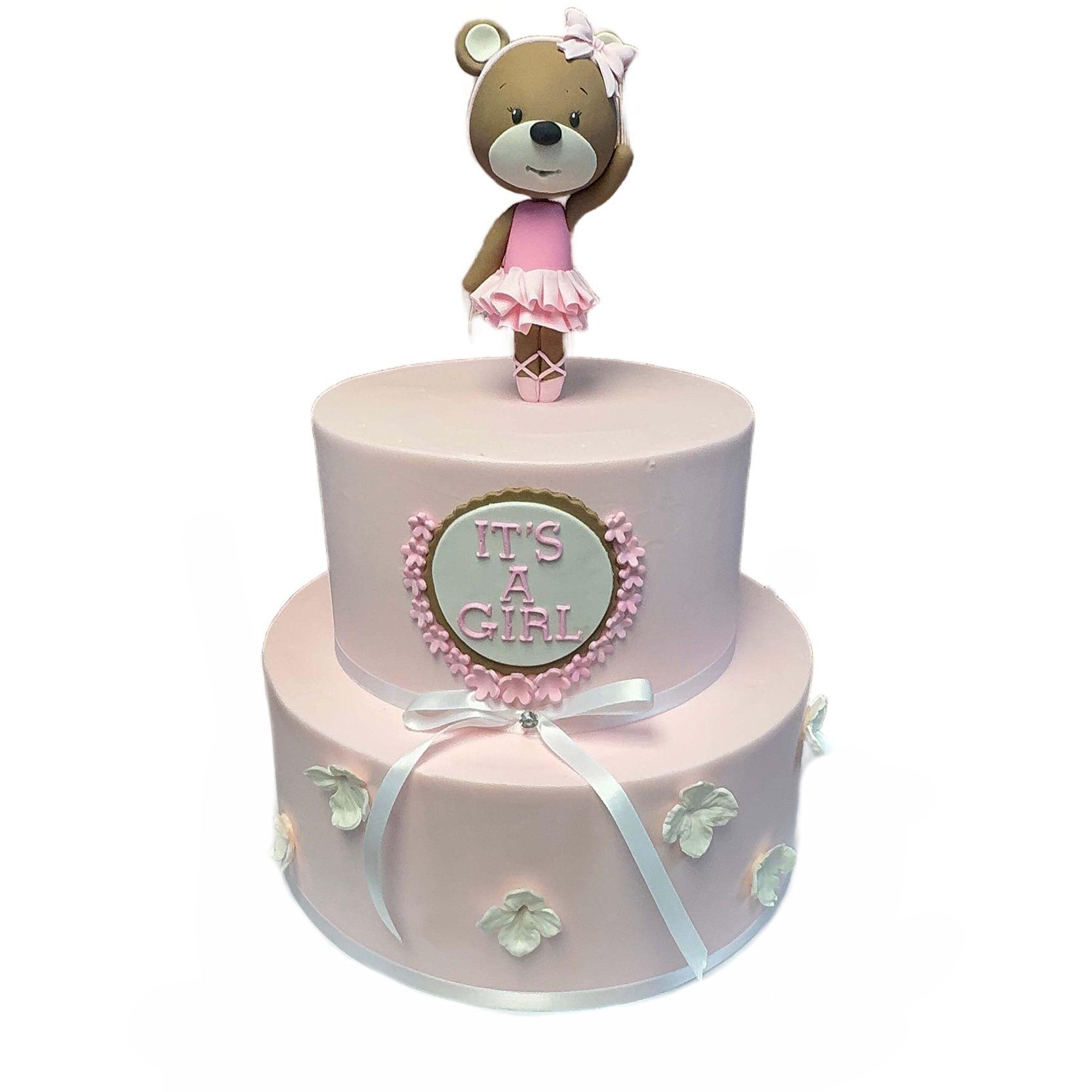 Ballerina Bear Baby Shower Cake