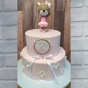 Ballerina Bear Baby Shower Cake