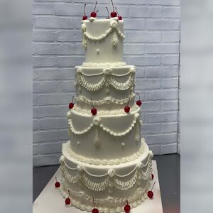 Cherry Kisses Wedding Cake
