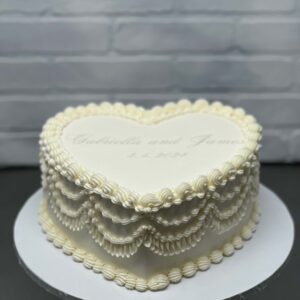 Classic Vintage Heart Wedding Cake