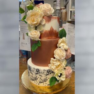 Copper & Anemones Wedding Cake