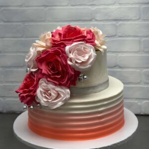 Coral Ombre Birthday Cake