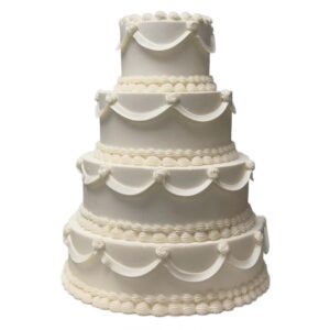 Drape & Mini Rosettes Wedding Cake