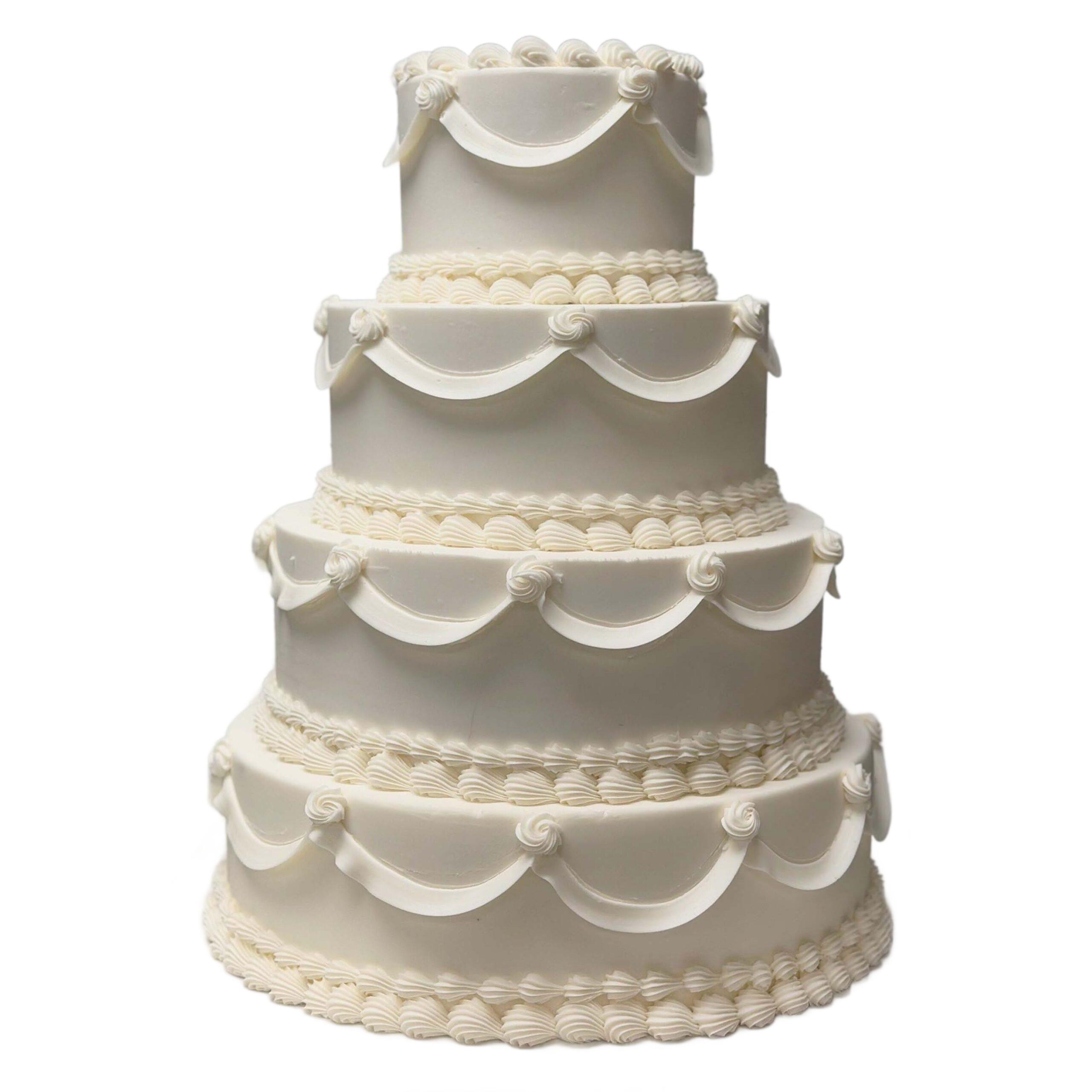 Drape & Mini Rosettes Wedding Cake