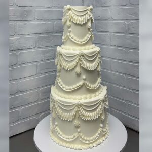 Dreamy Drapes Wedding Cake
