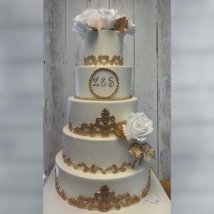 Filigree & Floral Wedding Cake
