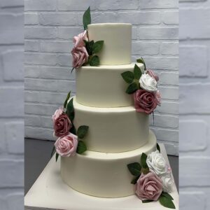 Kiss of Florals Wedding Cake