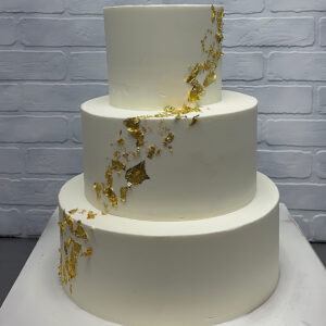 Little Gold Foil Wedding Cake
