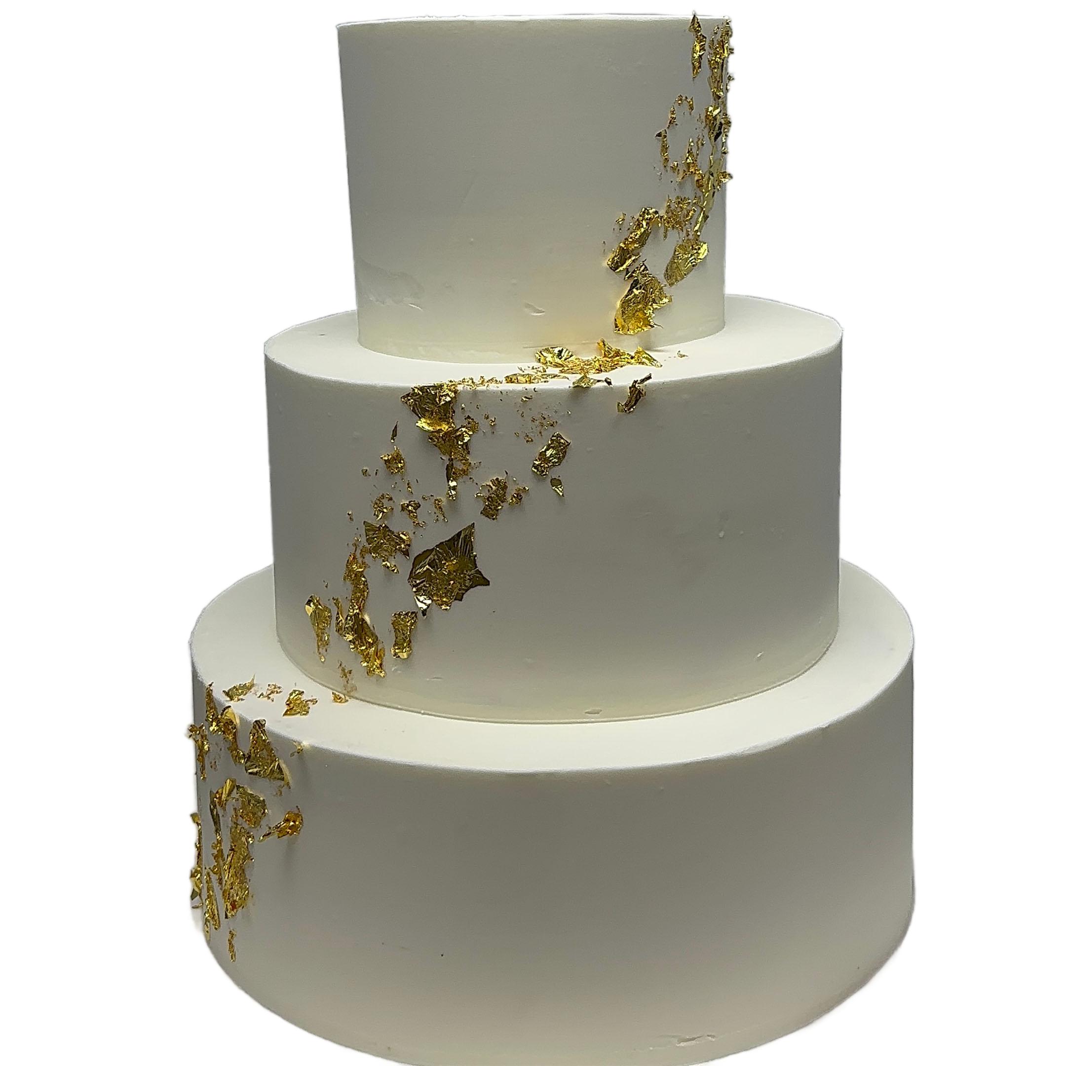 Little Gold Foil Wedding Cake